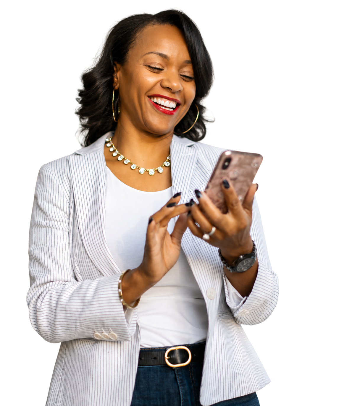 Founder using MelissAI on her phone